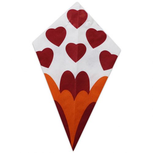 Red Hearts & Abstract Design - Paper Cone