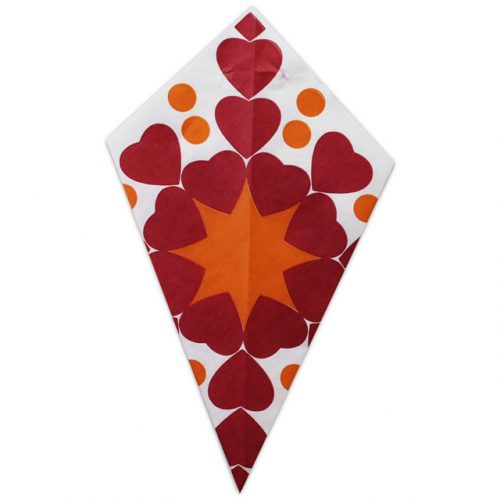 Red Hearts & Orange Accents - Paper Cone