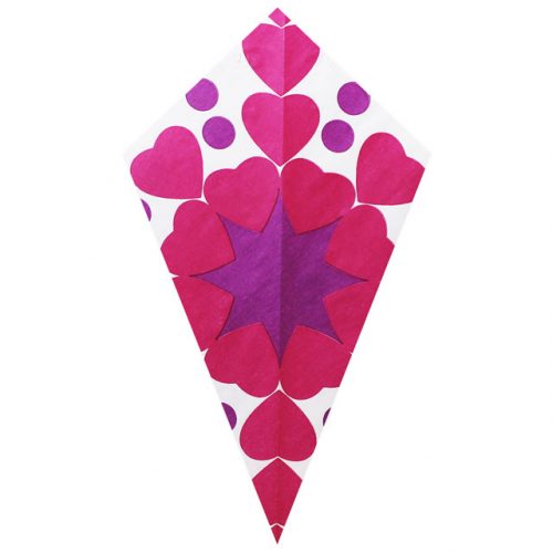 Pink Hearts & Purple Accents - Paper Cone