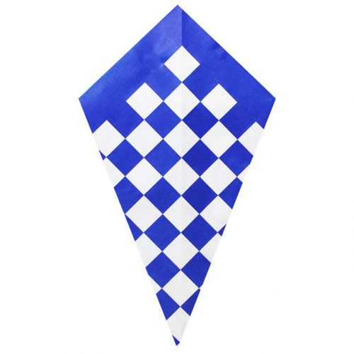 Blue Checkers Pattern - Paper Cone