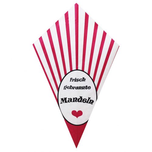 Pink Stripes With "Frisch Gebrannte Mandeln" - Paper Cone