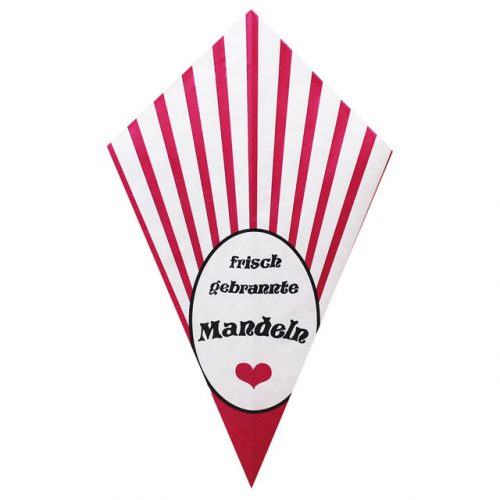 Pink Stripes With "Frisch Gebrannte Mandeln" - Paper Cone