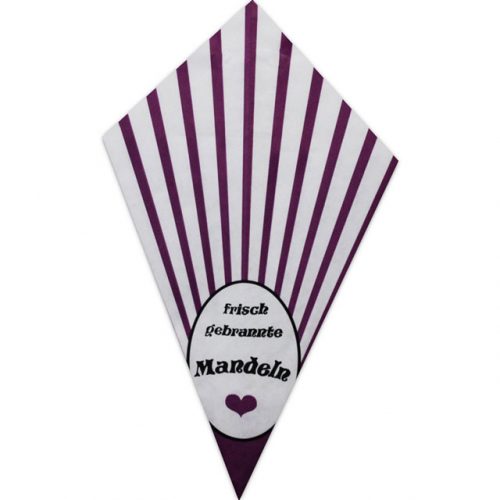 Purple Stripes With "Frisch Gebrannte Mandeln" - Paper Cone