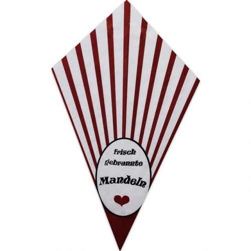 Red Stripes With "Frisch Gebrannte Mandeln" - Paper Cone