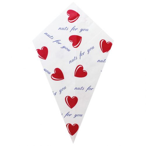 Hearts & "Nuts For You" - Paper Cone