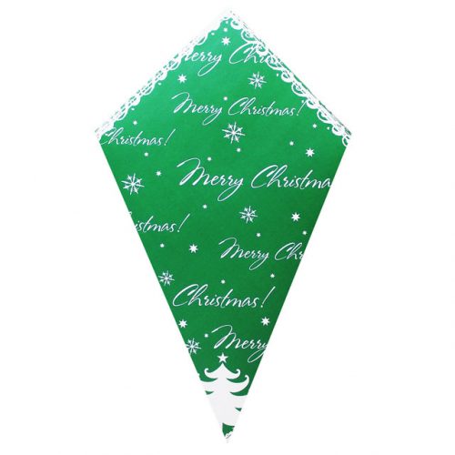 Merry Christmas On Green - Paper Cone