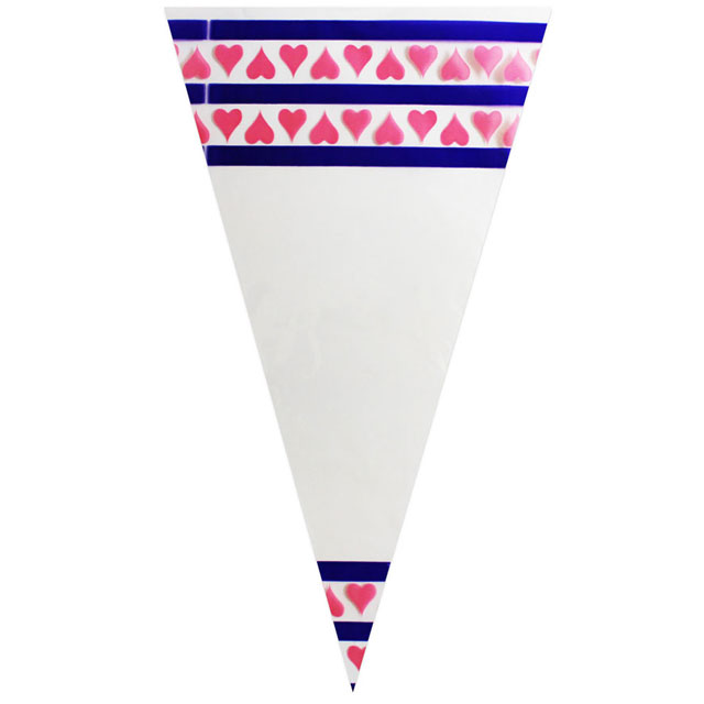 Purple Stripes & Pink Hearts – Poly Cone