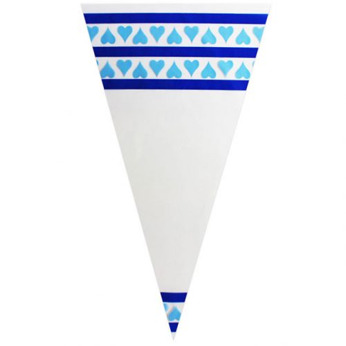 Blue Stripes & Hearts – Poly Cone